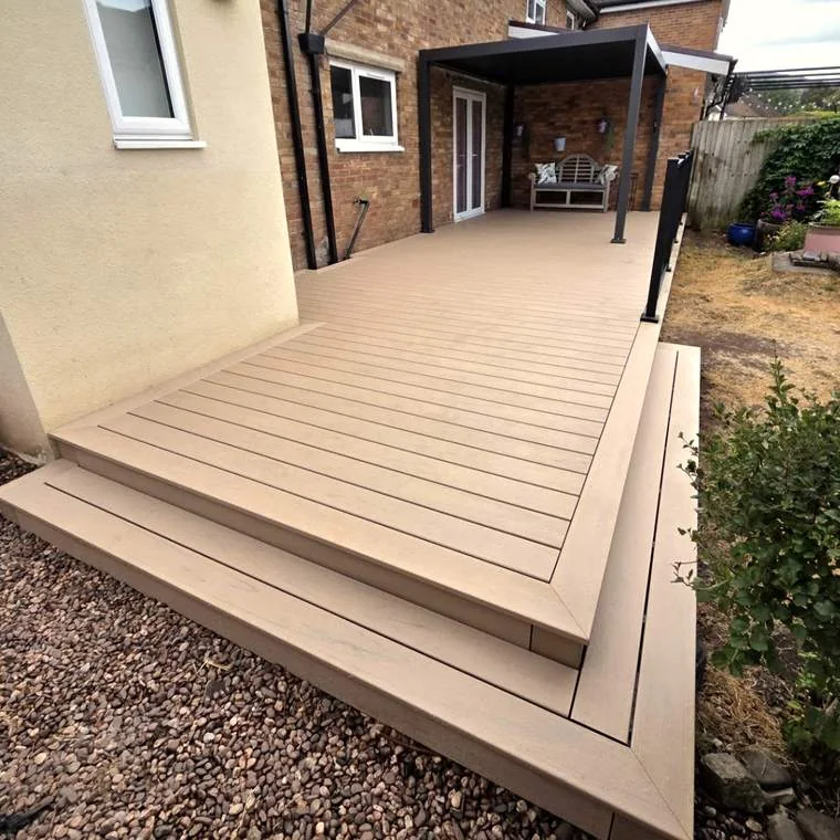 Composite deck with wide steps